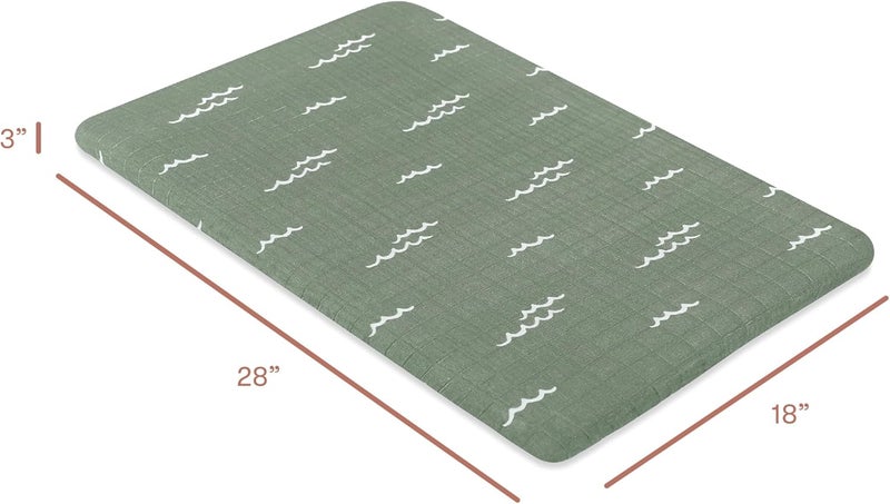 babyletto 100% Organic Cotton All-Stages Bassinet Sheet, GOTS-Certified, Fitted 360°, Ultra-Soft and Breathable Muslin - Ocean Waves - Image 3